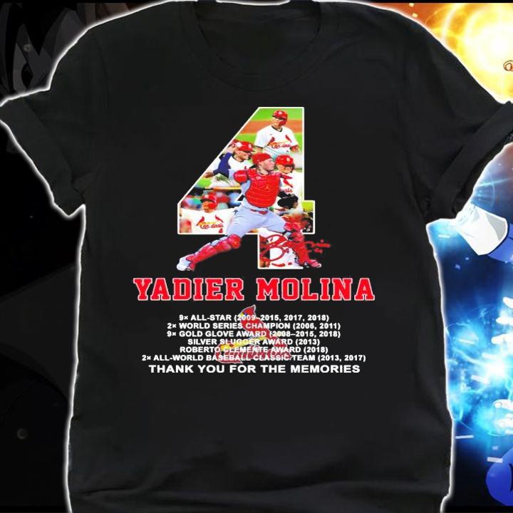 Yadier Molina signature thank you for the memories shirt shirt