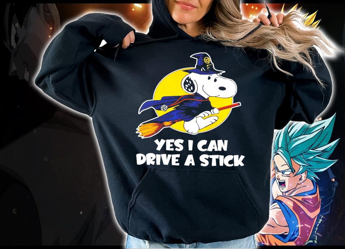 Yes I can Drive a stick Snoopy Witch Halloween t-shirt hoodie