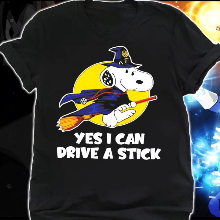 Yes I can Drive a stick Snoopy Witch Halloween t-shirt shirt