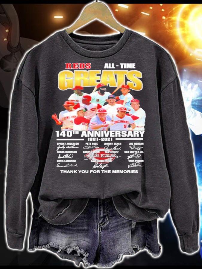 140th anniversary 1881-2021 Cincinnati Reds all time Greats signatures shirt sweatshirt
