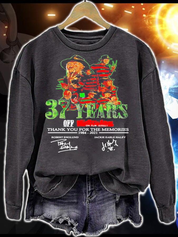 37 years off nightmare on elm street signatures t-shirt sweatshirt