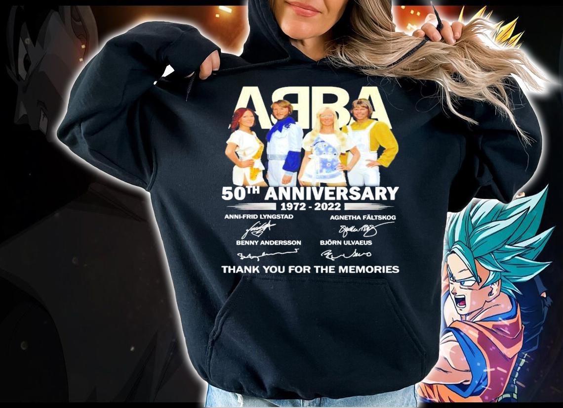 50th anniversary 1972-2022 ABBA signatures t-shirt hoodie