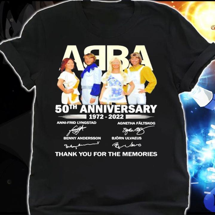 50th anniversary 1972-2022 ABBA signatures t-shirt shirt