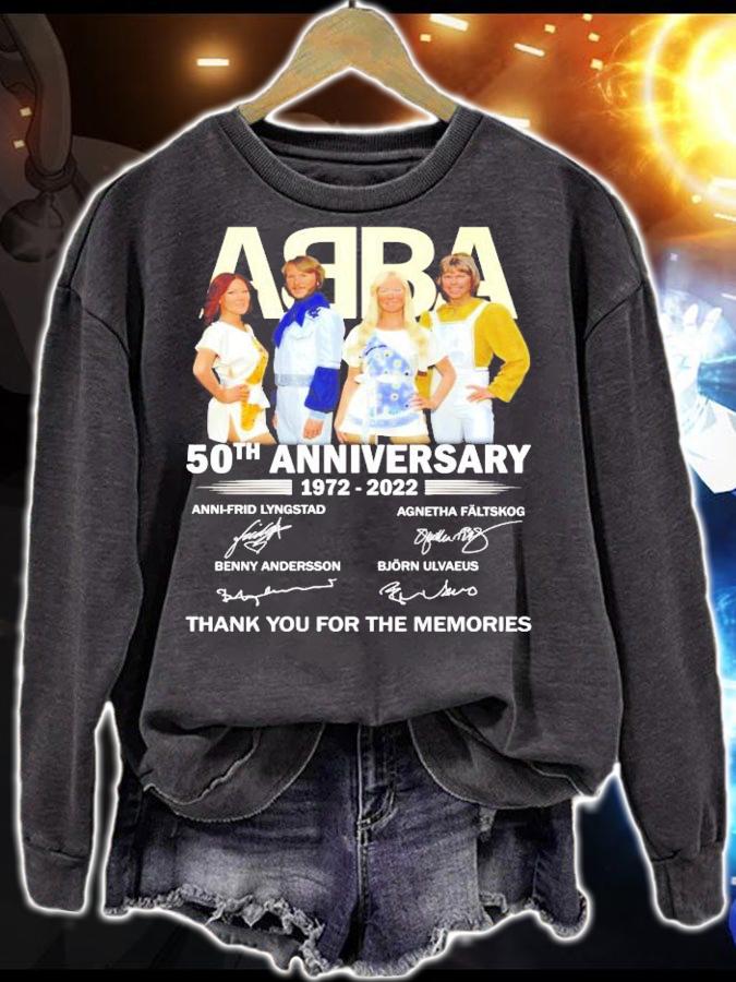 50th anniversary 1972-2022 ABBA signatures t-shirt sweatshirt