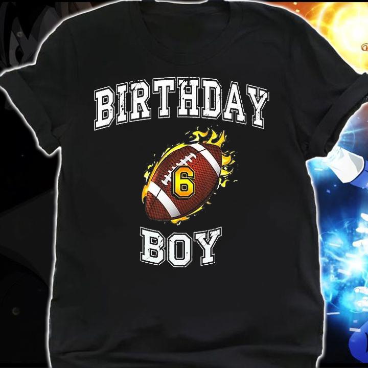 6Th Birthday Boy USA Football 6 Years Old T-Shirt shirt