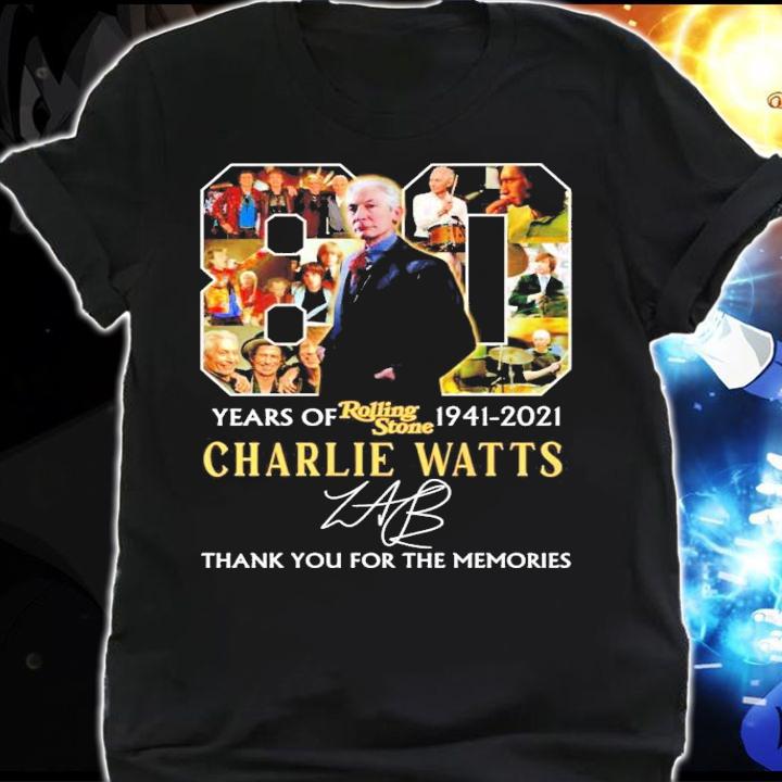 80 years Rolling Stone 1941-2021 Charlie Watts signature shirt shirt