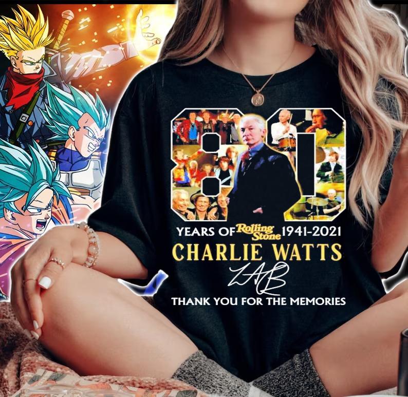 80 years Rolling Stone 1941-2021 Charlie Watts signature shirt woman shirt