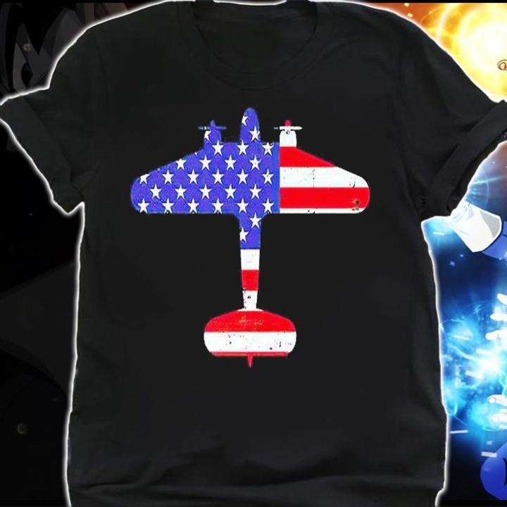 C130 Hercules Gunship Military Aircraft American Flag t-shirt shirt