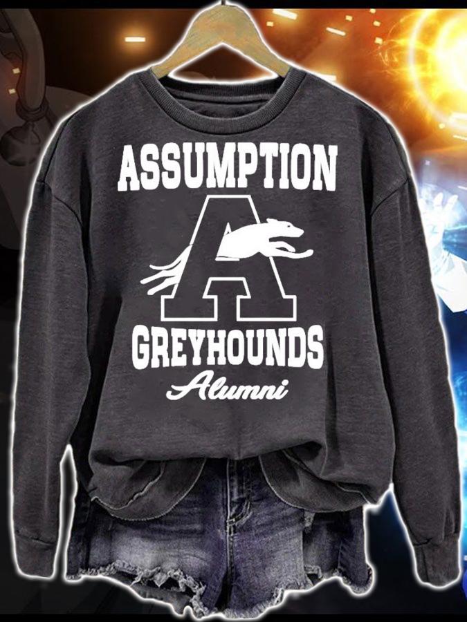 Assumption greyhounds alumni shirt sweatshirt