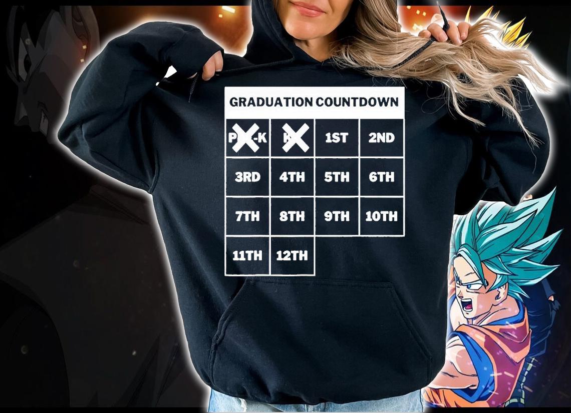 Graduation countdown back to school first day 1st grade T-shirt hoodie
