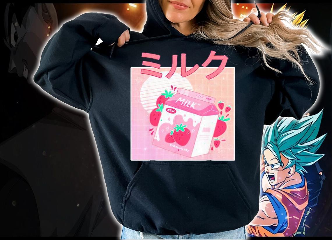 Japanese kawaii Strawberry milk T-shirt hoodie