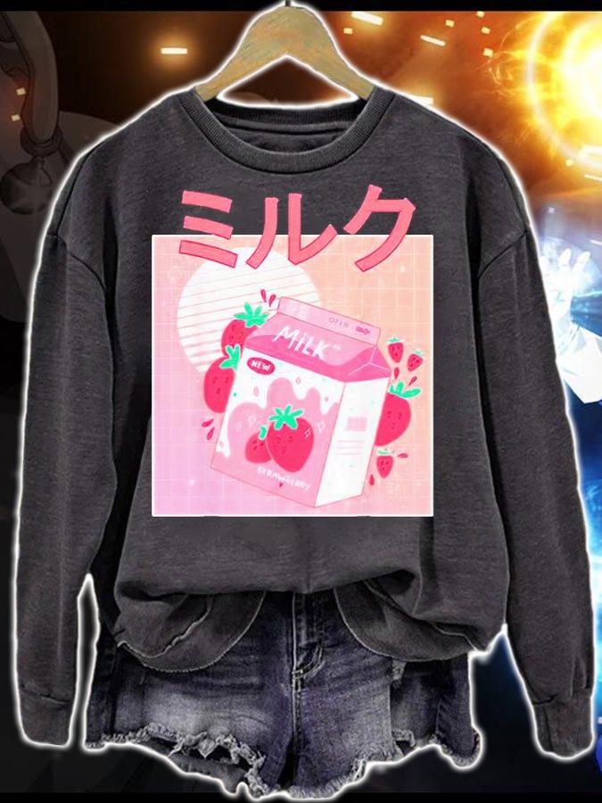 Japanese kawaii Strawberry milk T-shirt sweatshirt