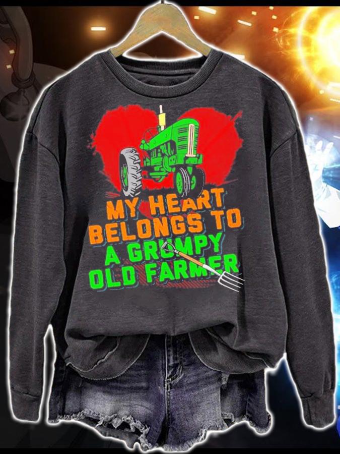 My heart belongs to a grumpy old farmer shirt sweatshirt