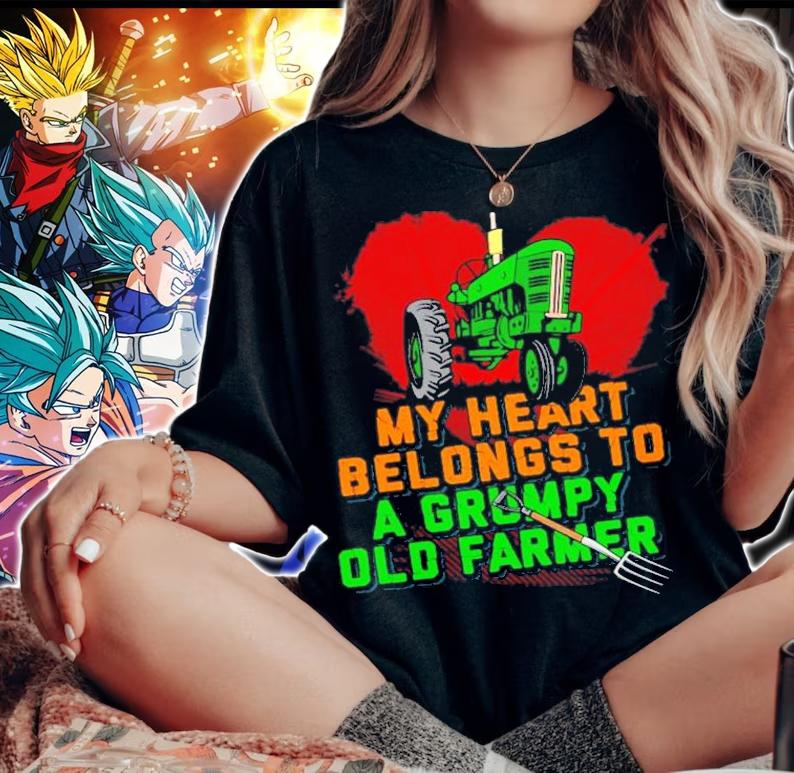 My heart belongs to a grumpy old farmer shirt woman shirt