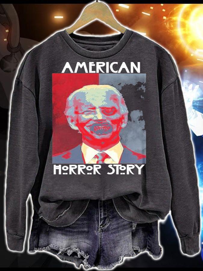 American Horror Funny Anti Biden Halloween T-Shirt sweatshirt