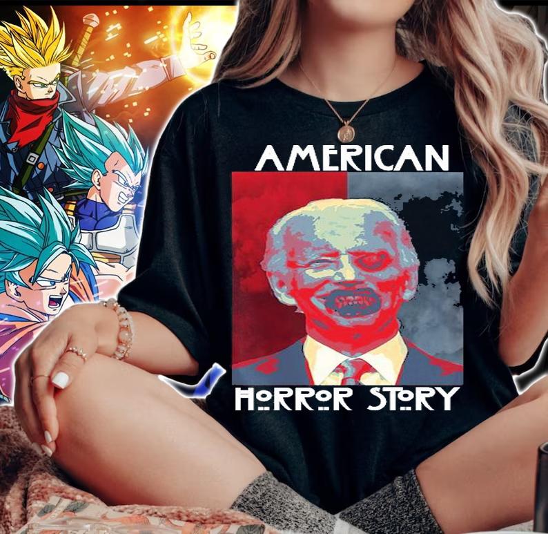 American Horror Funny Anti Biden Halloween T-Shirt woman shirt