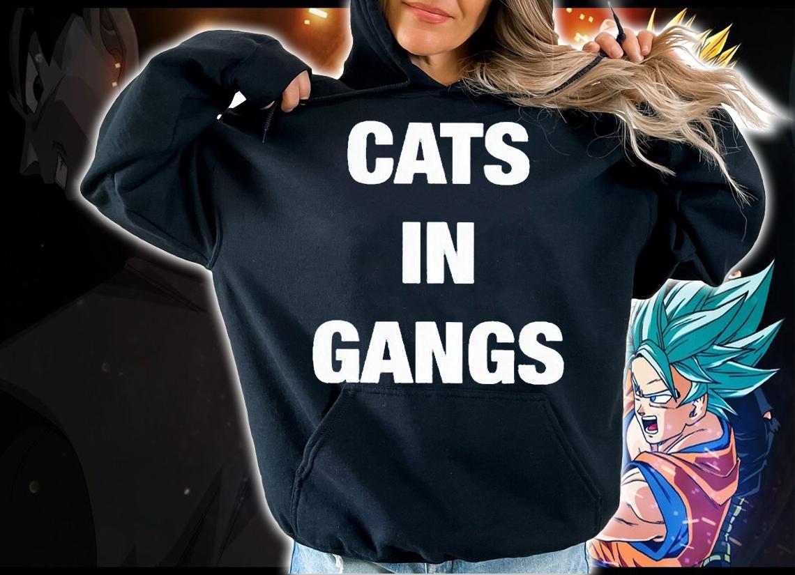 Cat in gangs T-shirt hoodie