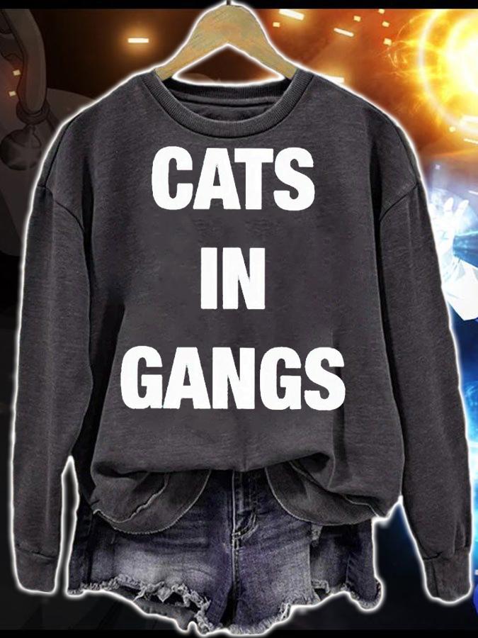 Cat in gangs T-shirt sweatshirt