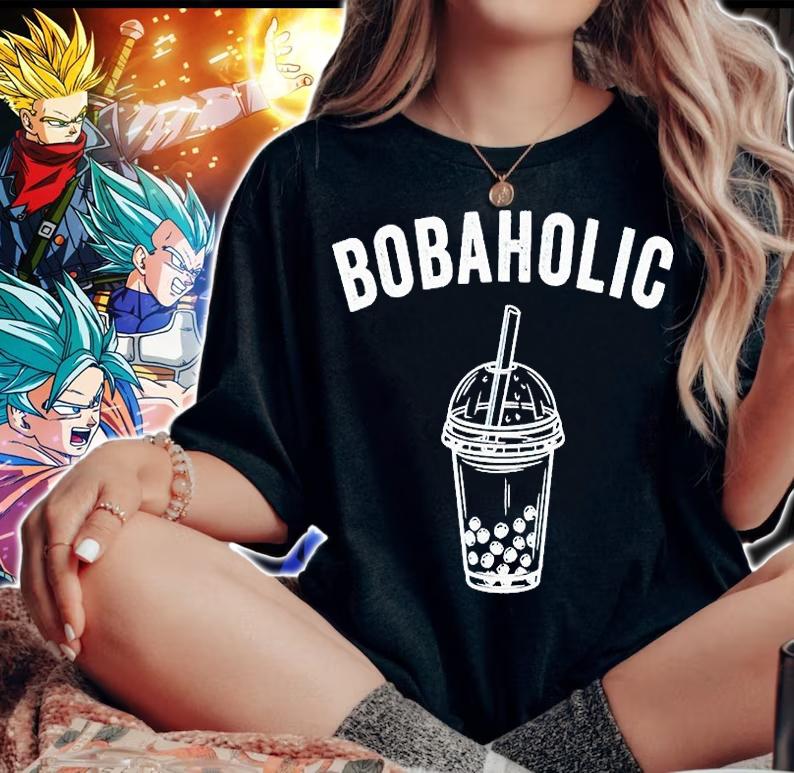 Bobaholic bubble tea boba tea T-shirt woman shirt