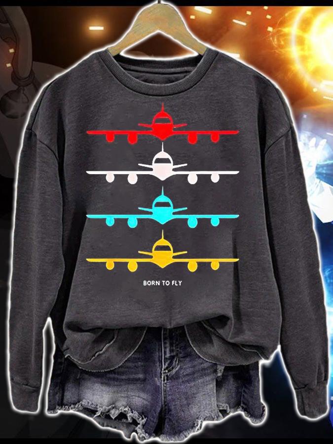 Born to Fly Airplane T-shirt sweatshirt