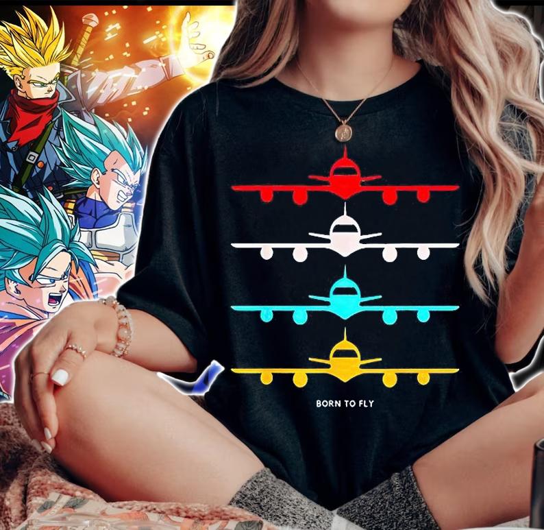 Born to Fly Airplane T-shirt woman shirt
