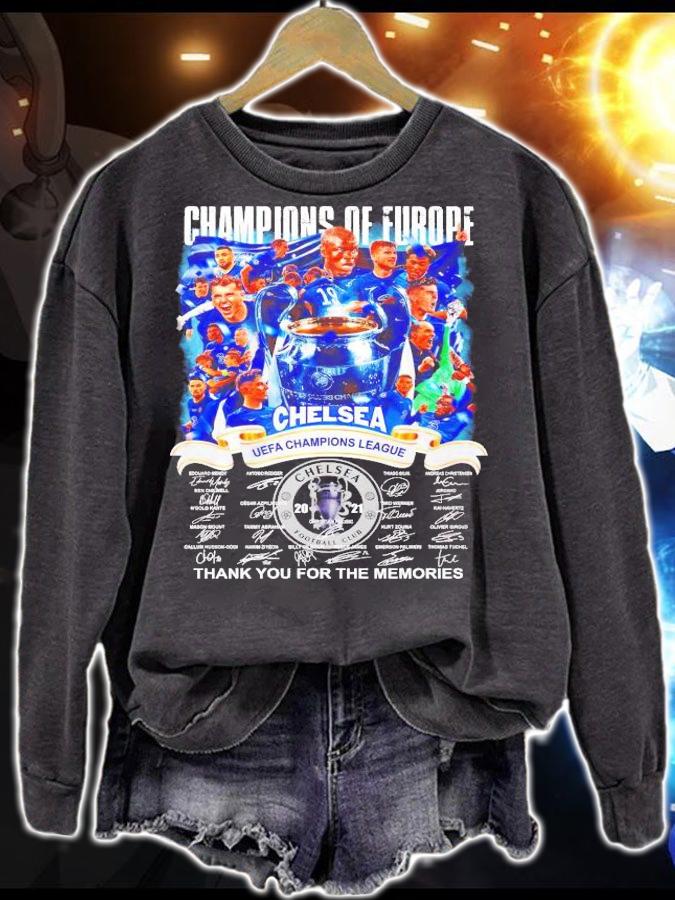 Champions of Europe Chelsea UEFA Champions League thank you for the memories t-shirt sweatshirt