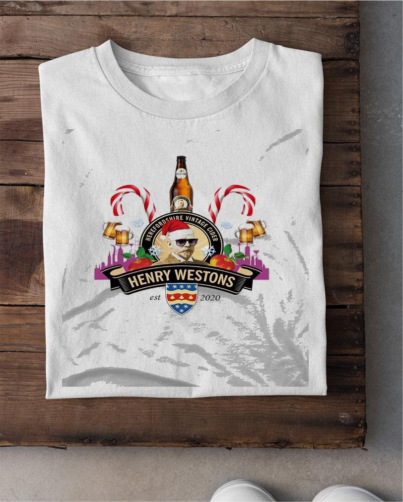 Herefordshire Vintage Cider Henry Weston Society Est 2020 Christmas T-Shirt shirt