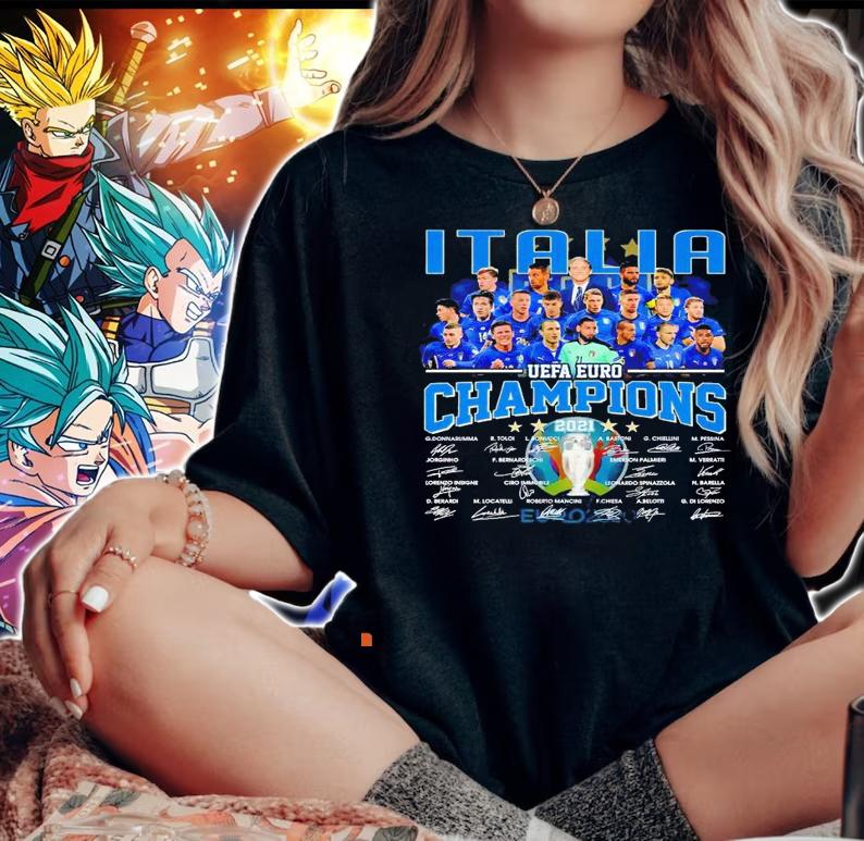 Italy UEFA Euro Champions 2021 signatures shirt woman shirt
