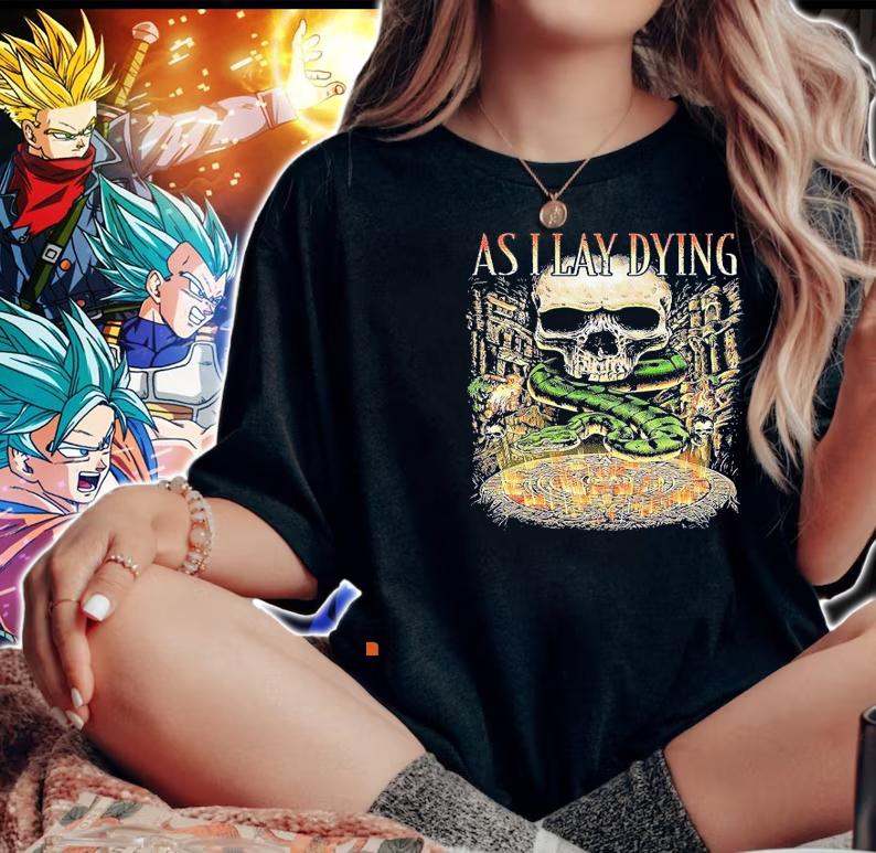 Snake and skull as I lay dying shirt woman shirt