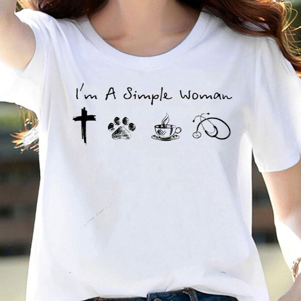 I'm a simple woman Jesus dog coffee and Nurse shirt woman shirt