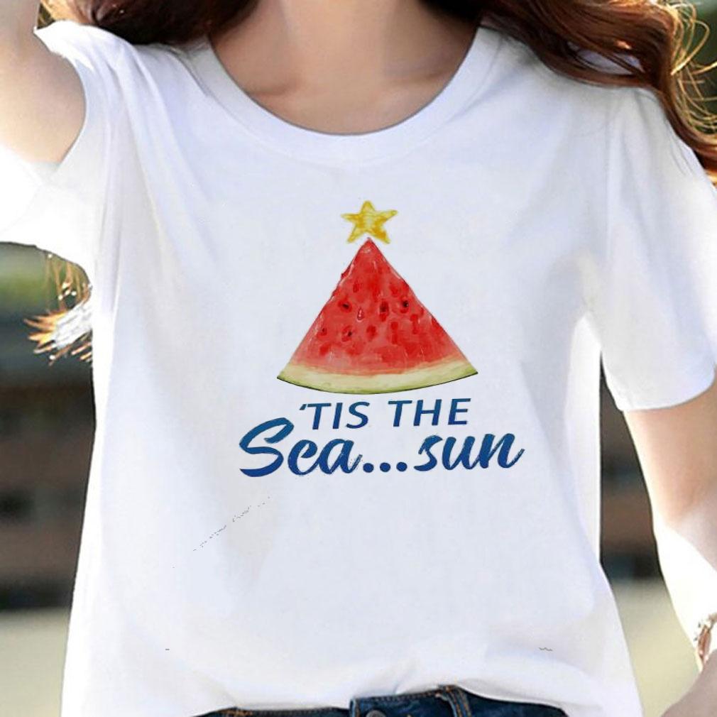 Watermelon Christmas in July 'tis the Sea sun shirt woman shirt