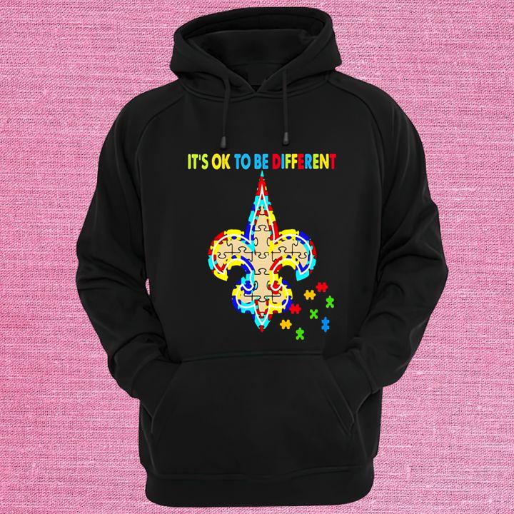 New Orleans Saints Autism Awareness Puzzle It'S Ok To Be Different T-Shirt hoodie