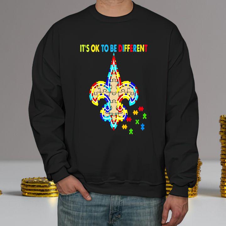 New Orleans Saints Autism Awareness Puzzle It'S Ok To Be Different T-Shirt sweatshirt