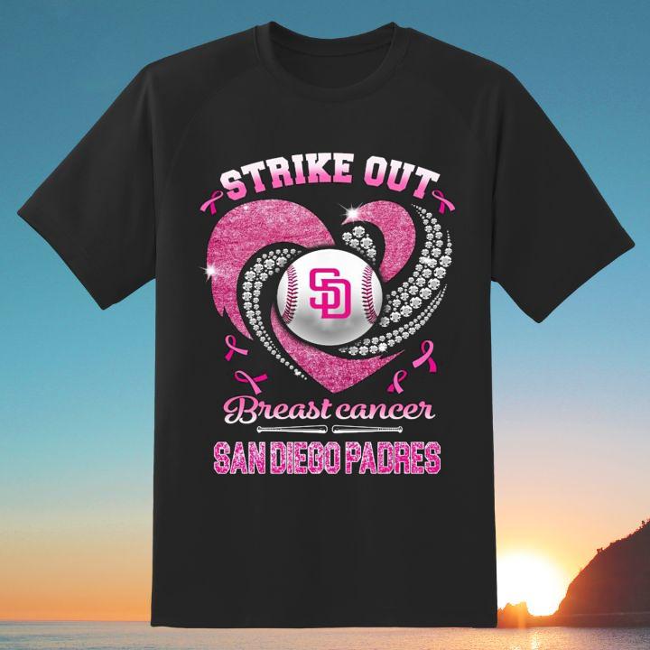 Strike Out Breast Cancer Awareness San Diego Padres Baseball T-Shirt
