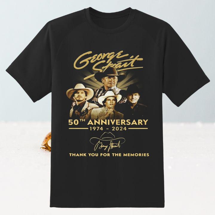 George Strait 50Th Anniversary 1974-2024 Thank You For The Memories Signatures T-Shirt