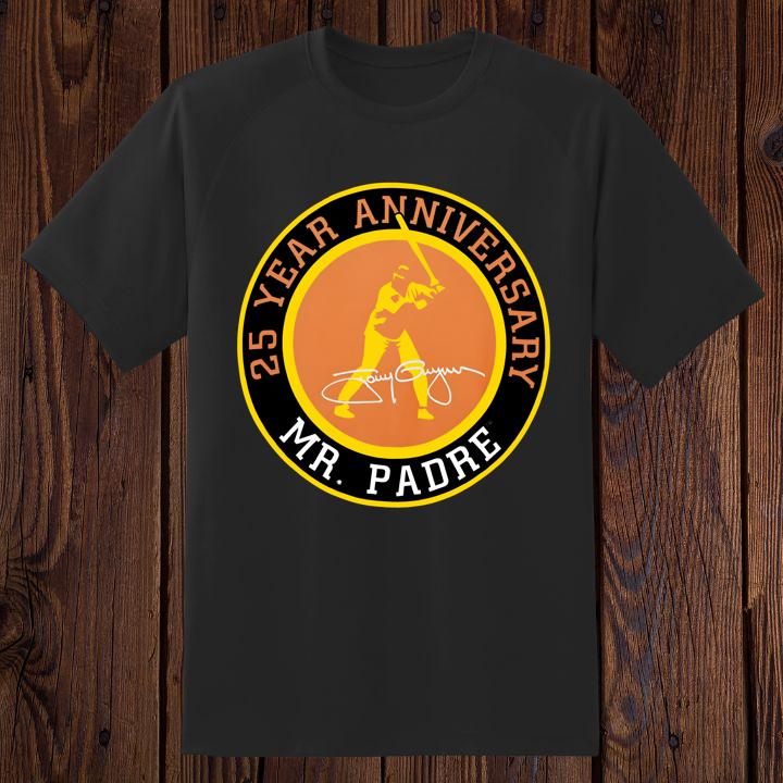 Official San Diego Padres Tony Gwynn Mr. Padre 25 Years Anniversary T-Shirt