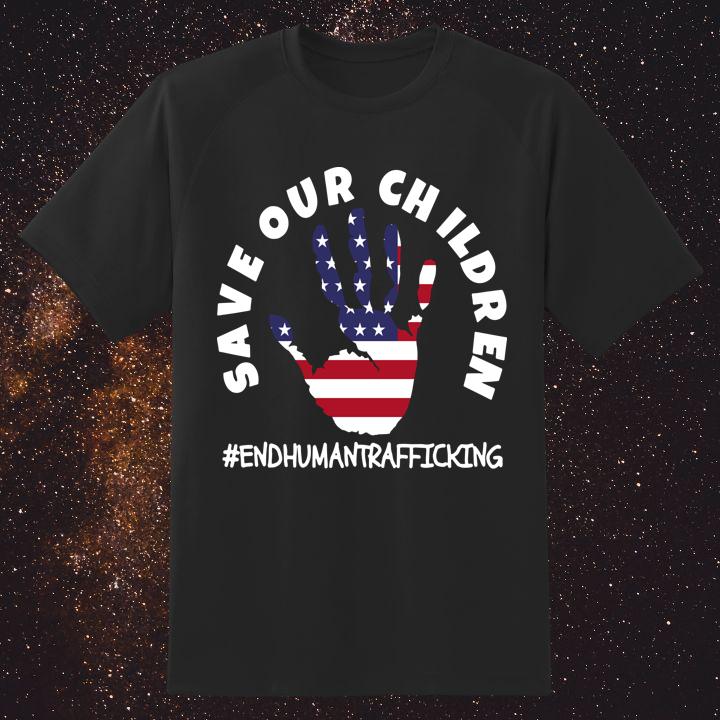 Save Our Children End Human Trafficking American Flag For Patriots T-Shirt