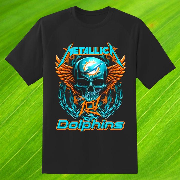 Official Skull Metallica Miami Dolphins T-Shirt