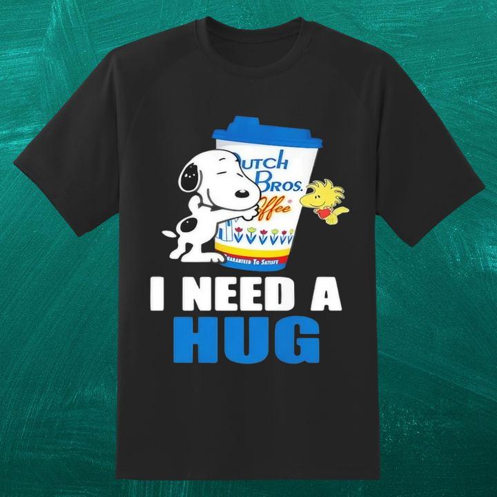 Dutch Bros Coffee Snoopy Woodstock I Need A Hug T-Shirt