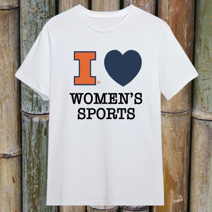 I Love Womens Sports Illinois Fighting Illini Basketball T-Shirt