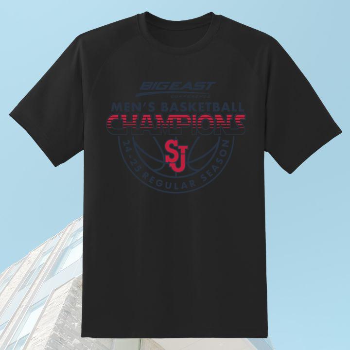 St Johns Red Storm Big East Mens Basketball Champions Regular Season 2025 Shirt 1