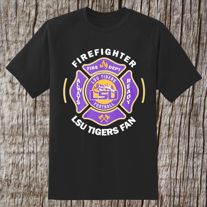 Fire Dept LSU Tigers Logo Football Firefighter T-Shirt