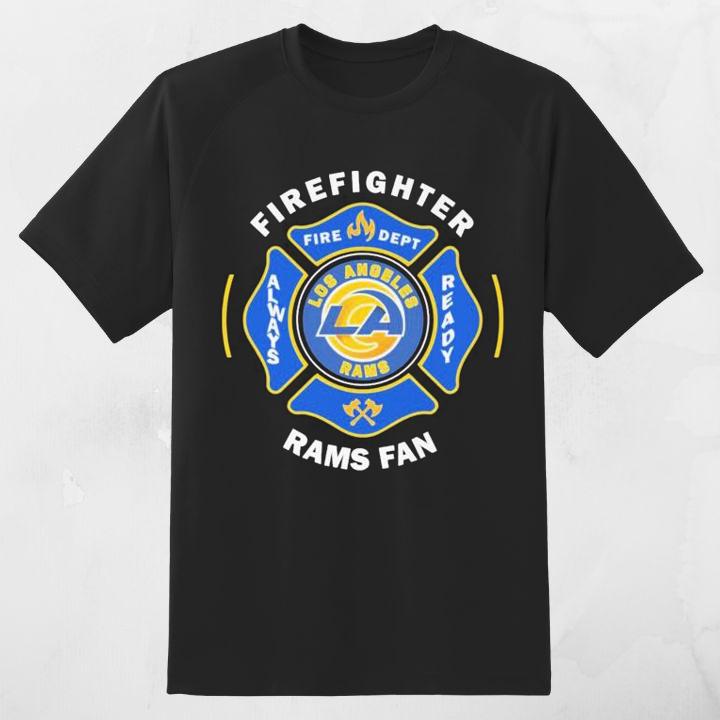 Fire Dept Los Angeles Rams Logo Football Firefighter T-Shirt
