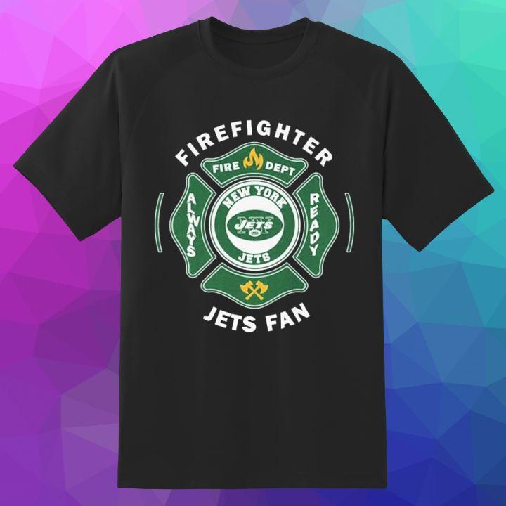 Fire Dept New York Jets Logo Football Firefighter T-Shirt