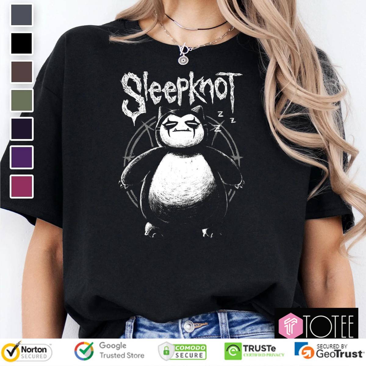 Pokémon Sleepknot Snorlax Parody Slipknot Metal Music T-Shirt