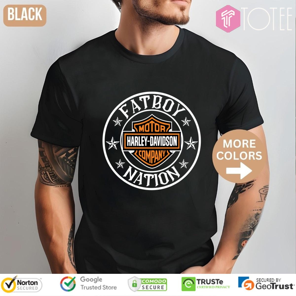 Motor Harley Davidson Company Fatboy Nation T-shirt