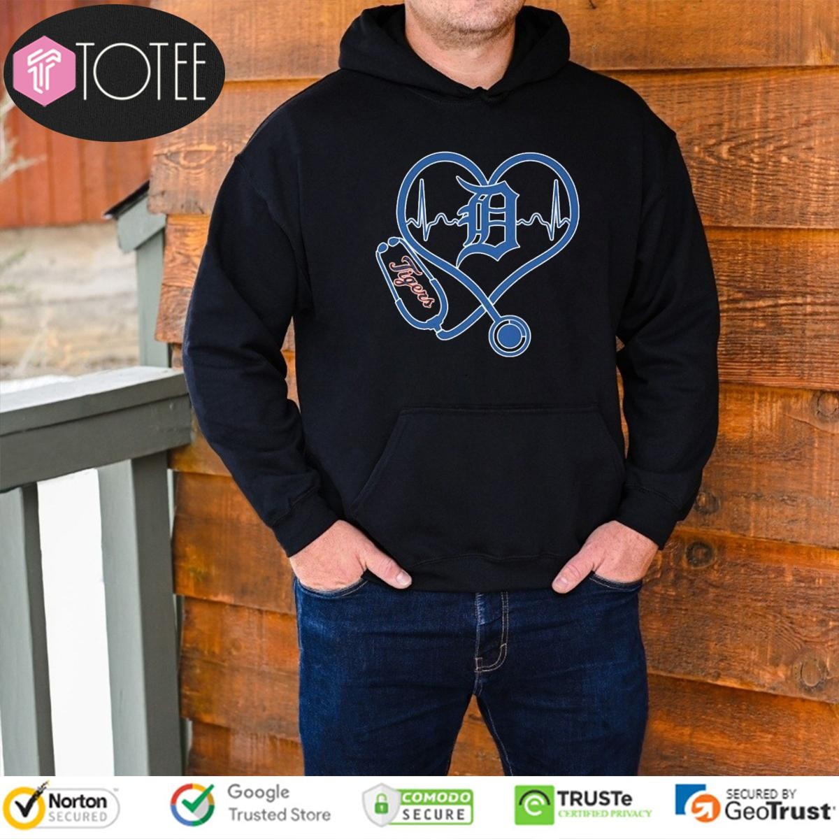 Stethoscope Detroit Tigers Heartbeat Nurse hoodie