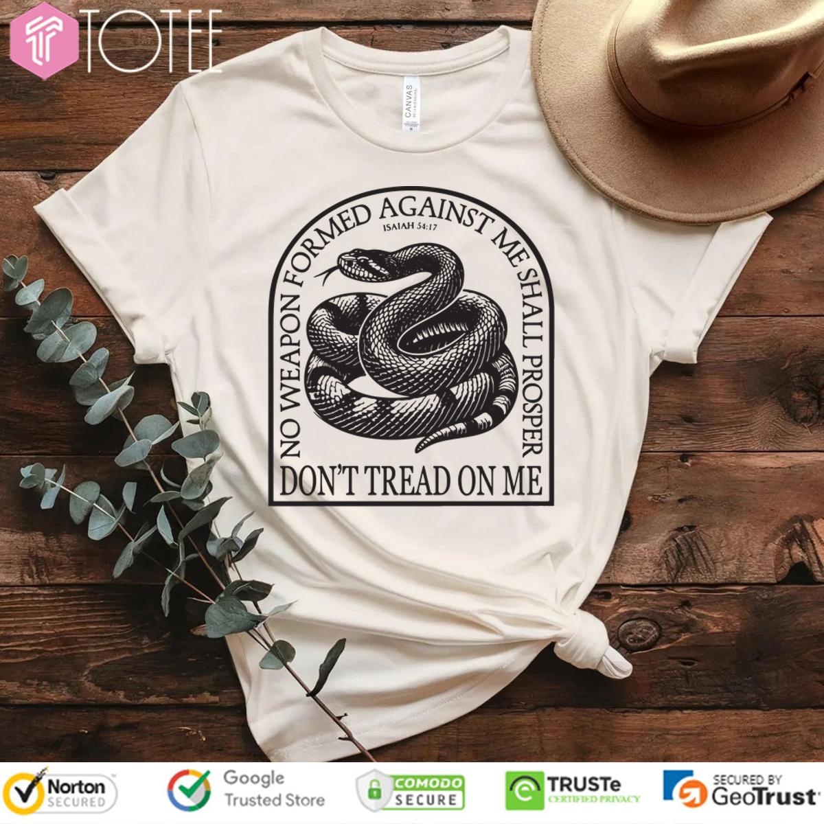 Dont Tread On Me Coiled Snake Gadsden Flag Patriot T-shirt