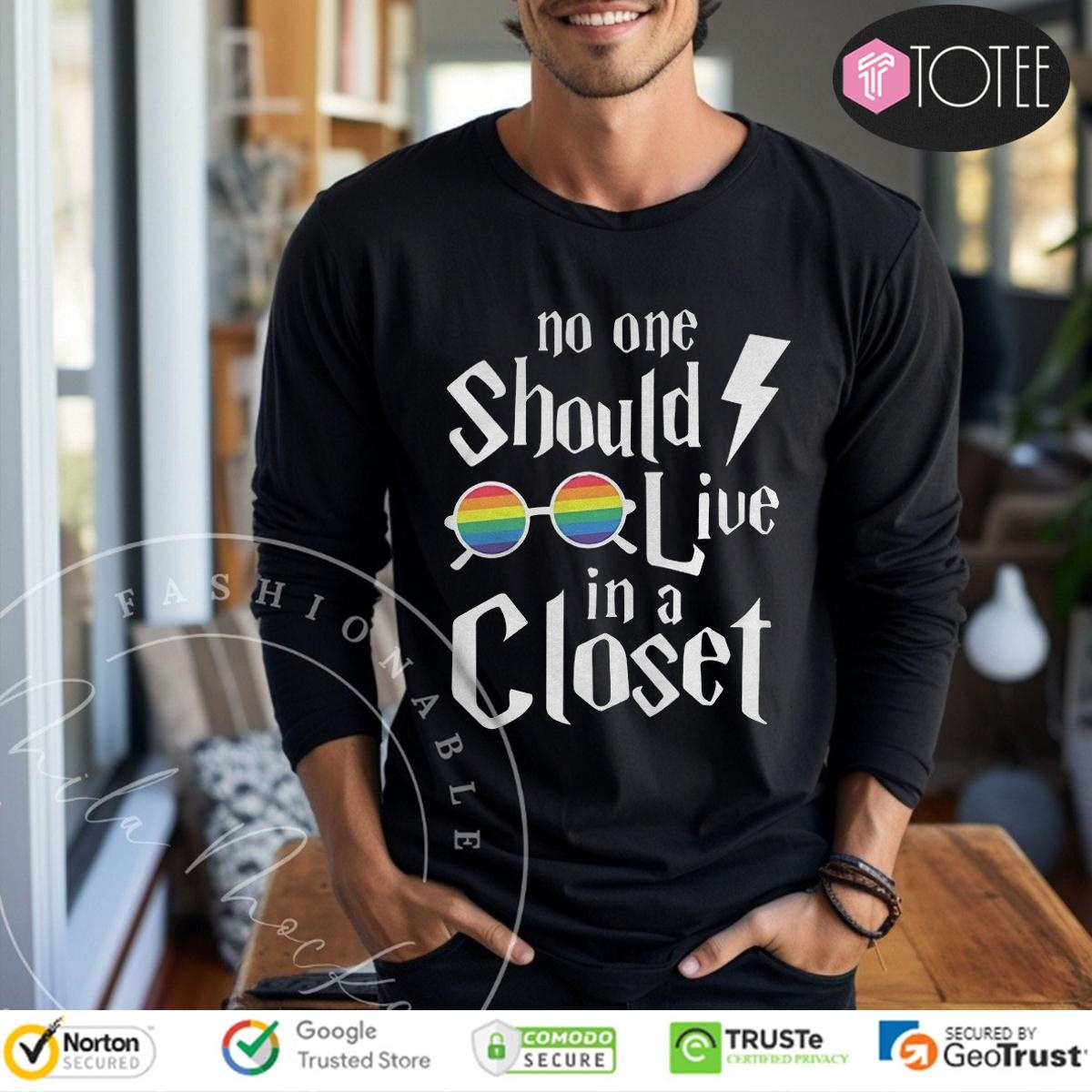 Lgbt Pride Harry Potter Glasses No One Should Live In A Closet Long Sleeve