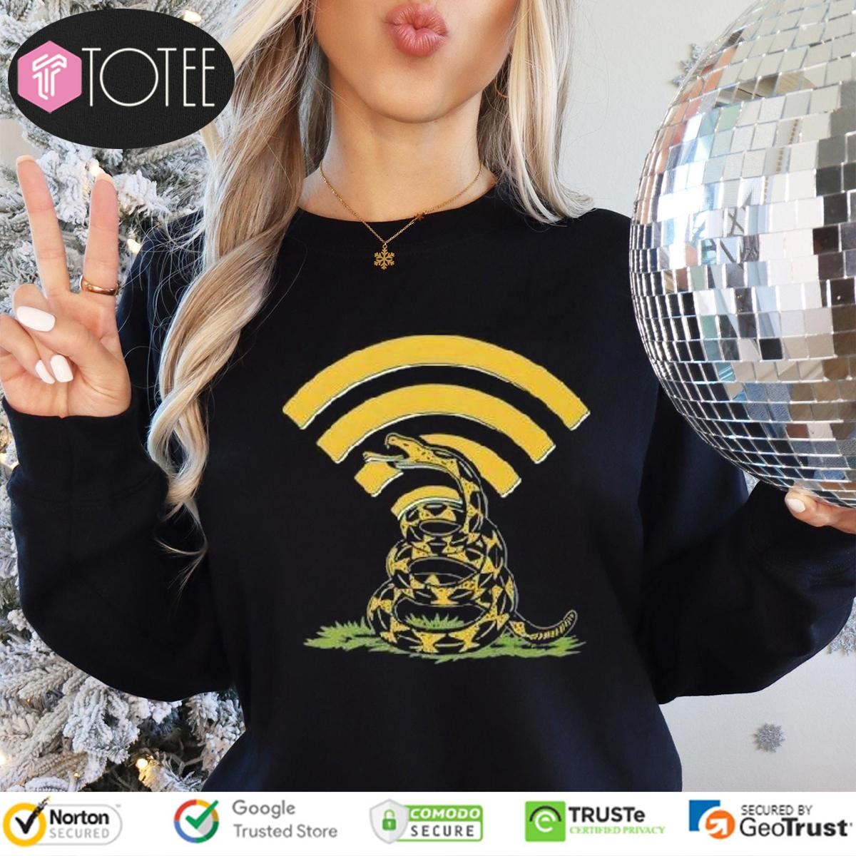 Gadsden Flag Dont Tread On The Internet Wi-Fi Long Sleeve